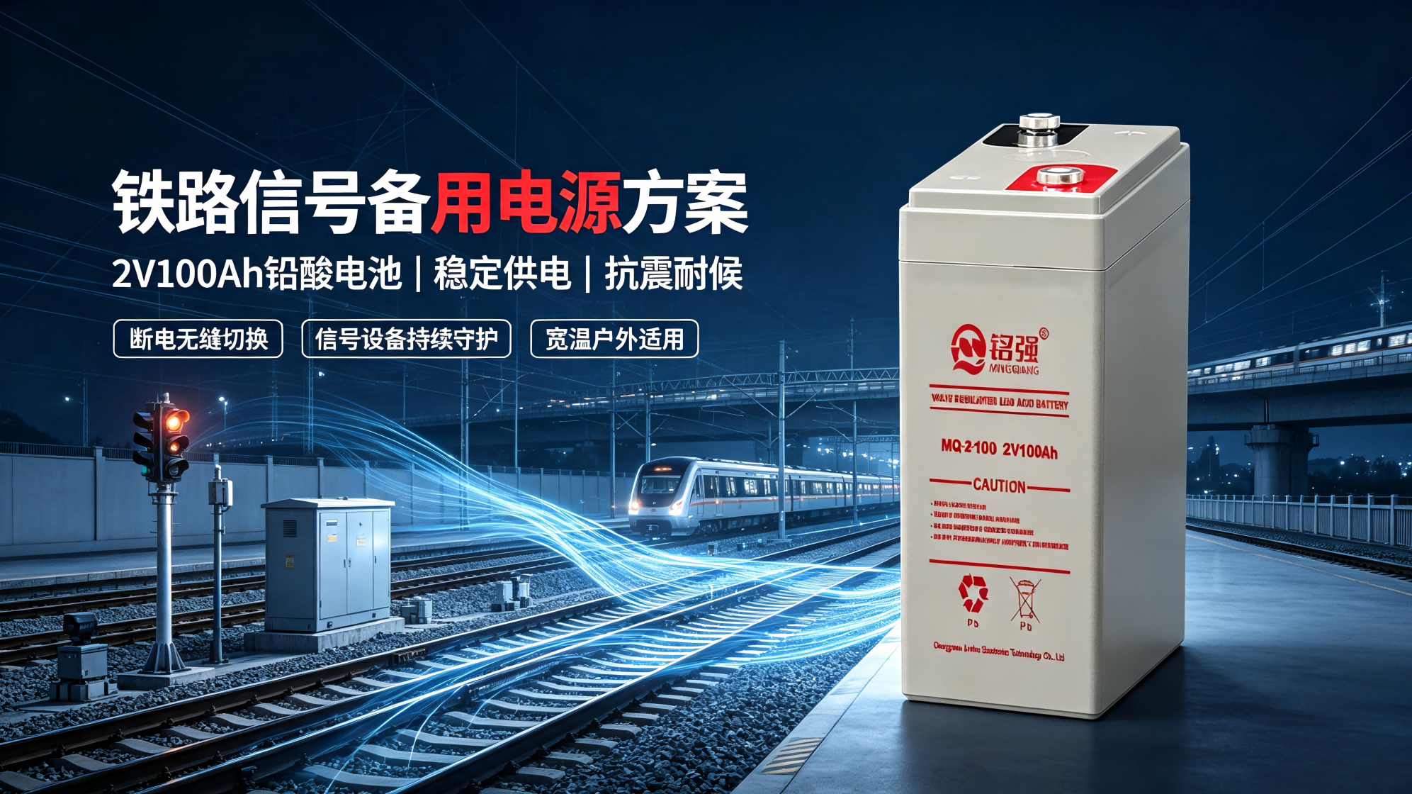 2V100Ah 铅酸电池在铁路信号系统中的应用