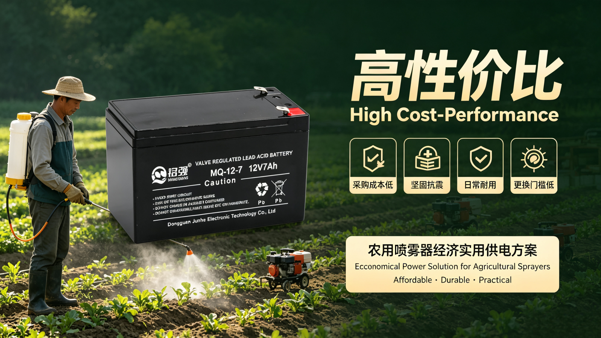 高性价比 农用喷雾器经济实用供电方案