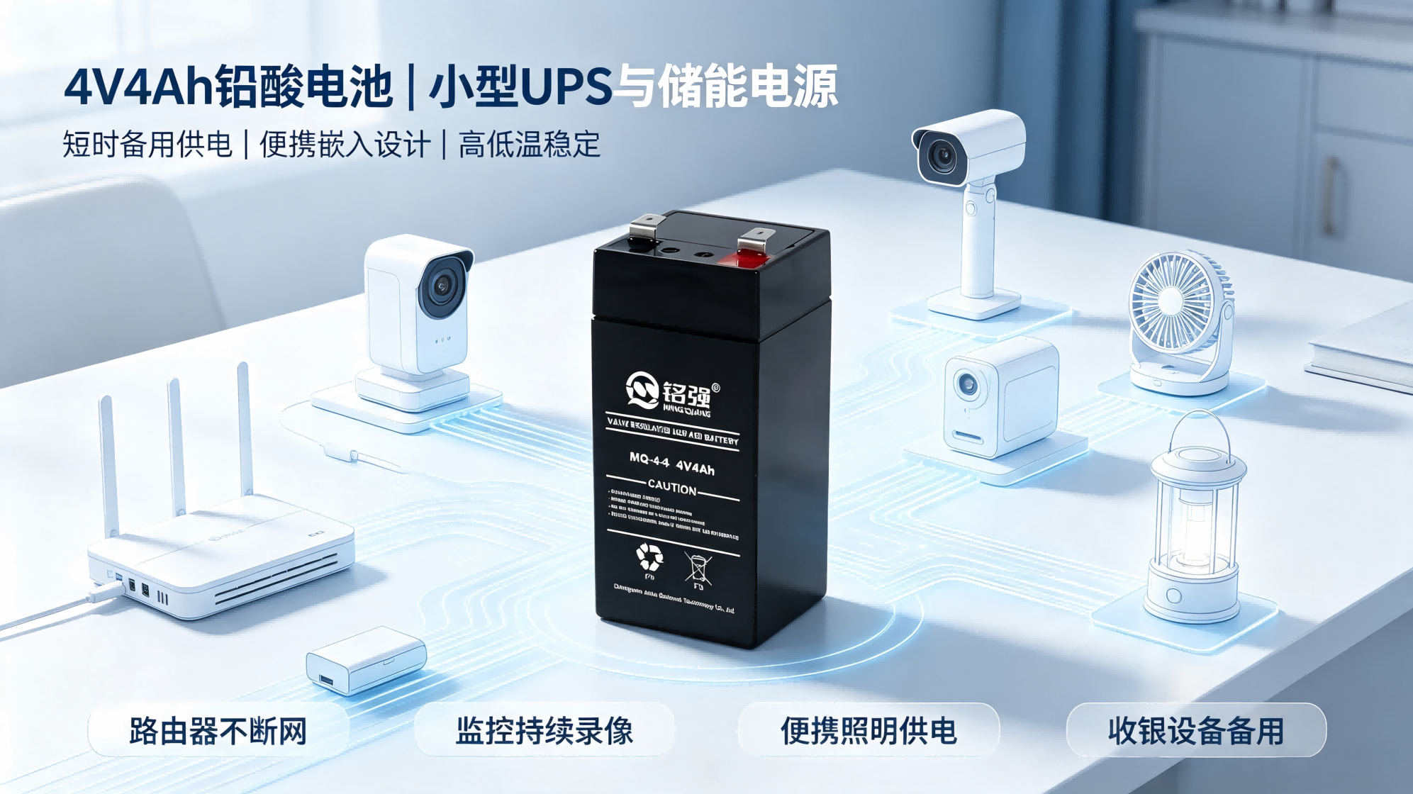 4V4Ah 铅酸电池小型 UPS 与便携小家电储能场景