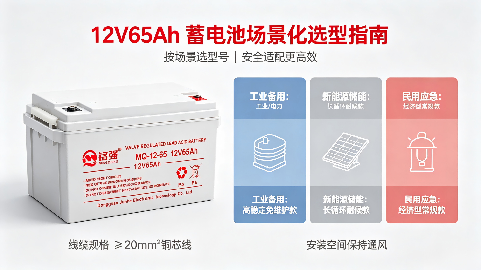 12V65Ah蓄电池场景化选型指南