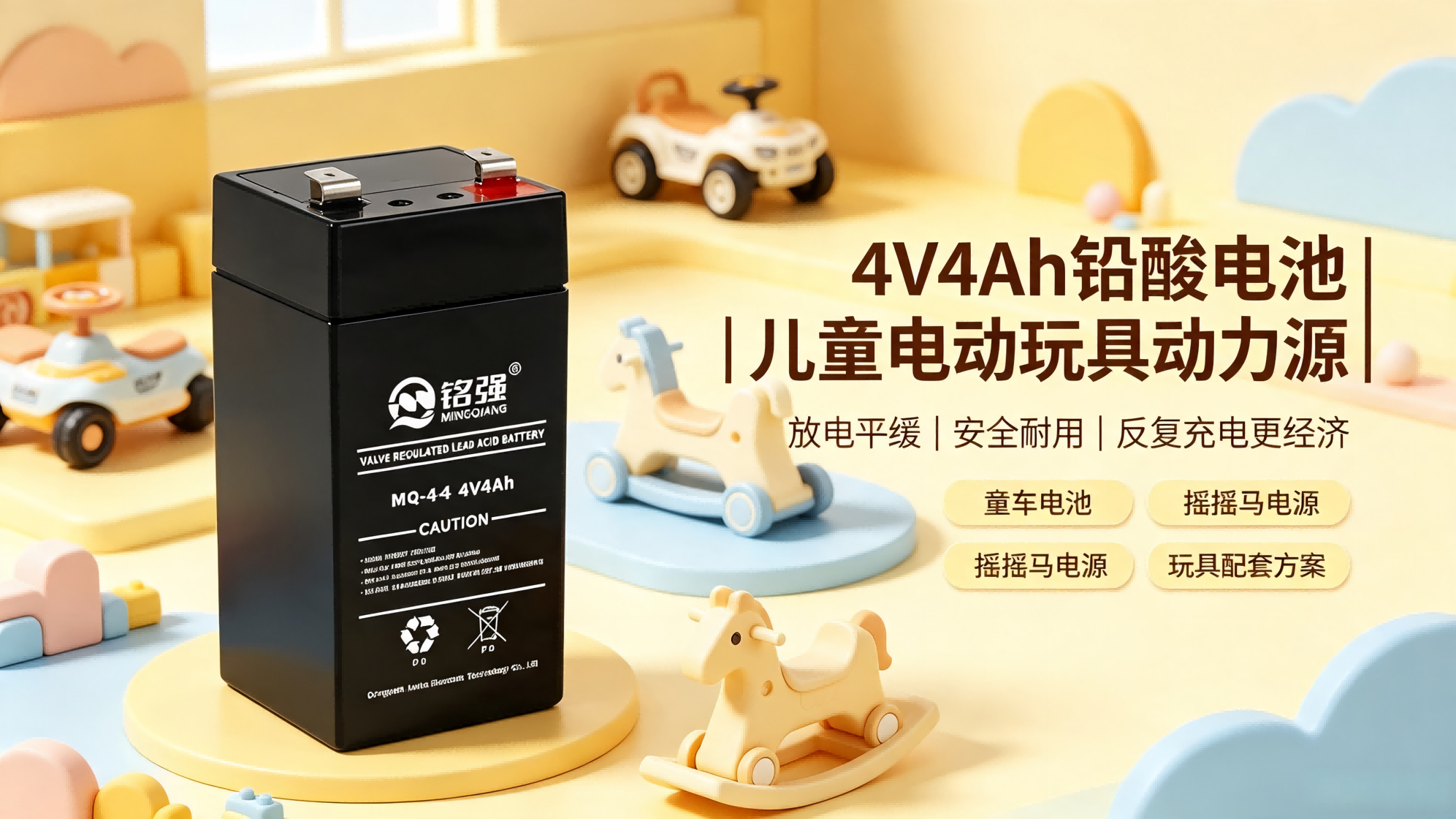 4V4Ah 铅酸电池儿童电动玩具配套领域